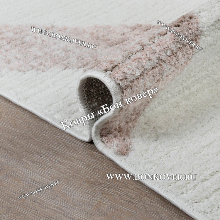 Турецкий Геометрический ковер арт 29284 Белый с Серым