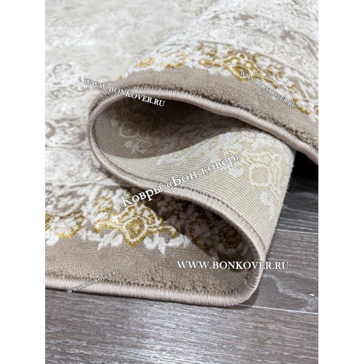 Турецкий Овальный Ковер Для Гостиной Арт 129 Бежево-Коричневый