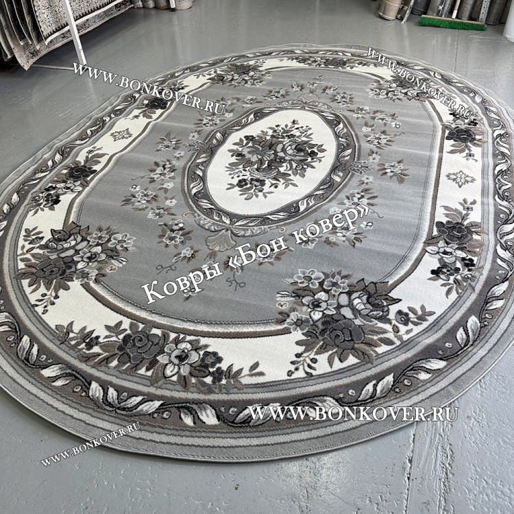 Ковер Лайт Карпет  New 8 Арт 30311 Овал Серый