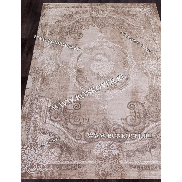 Турецкий Ковер Для Гостиной Дизайн 04 Бежево-Коричневый Прямоугольный