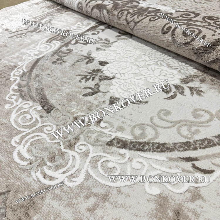 Турецкий Ковер Для Гостиной Дизайн 04 Бежево-Коричневый Овальный